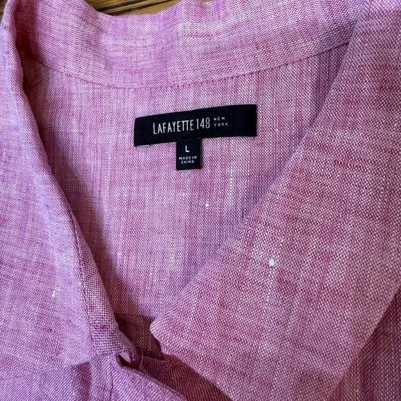 Lafayette 148 Sleeveless Pink Linen Blend Quiet Luxury Capsule‎ Wardrobe Size L - Picture 3 of 7